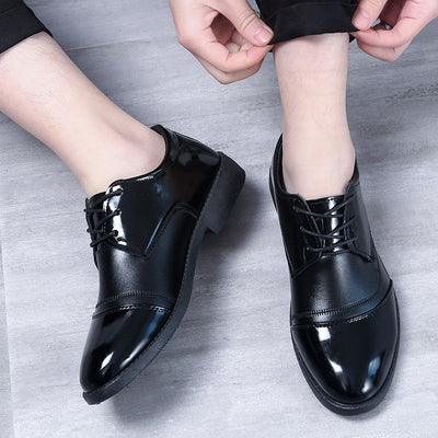 Business Formal Wear British Black Soft End Leather Shoes Men
