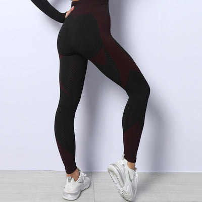 Beautiful Peach Hip Fitness Pants High Waist Elastic Tight Yoga Pants Quick-Drying Sweat-Absorbent Breathable Sports Trousers