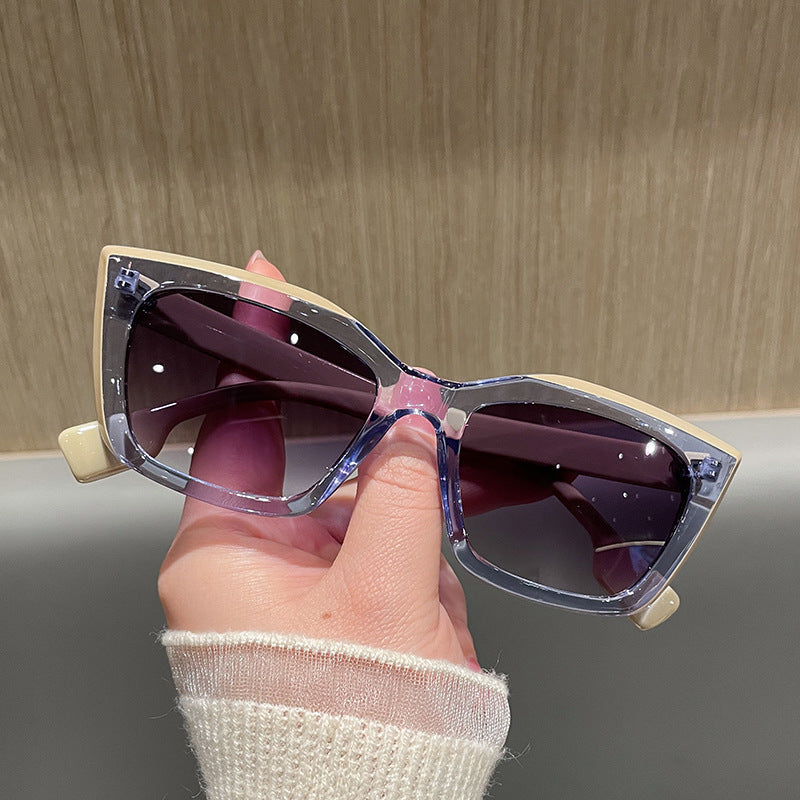 Ladies New Ice Transparent Blue Eye-catching Sunglasses